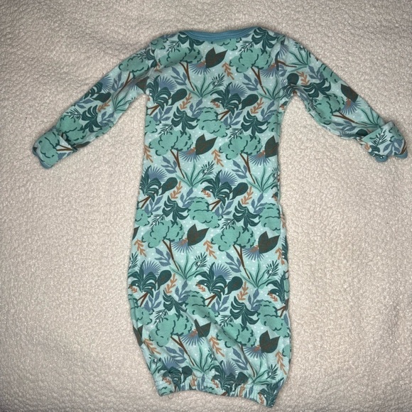 The Peanut Shell Size 0-3 Month Gown Long Sleeve Wild Jungle Print - Picture 4 of 5